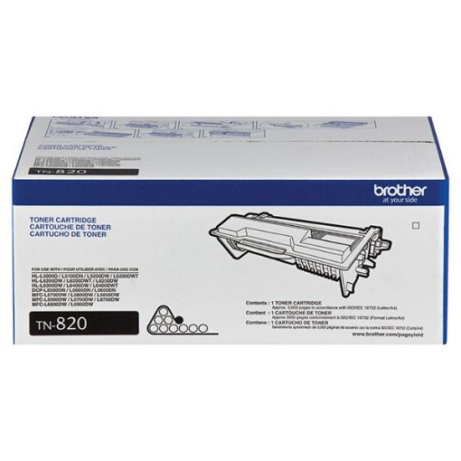Brother TN-820 High Yield Black Toner Cartridge (8000 Yield)