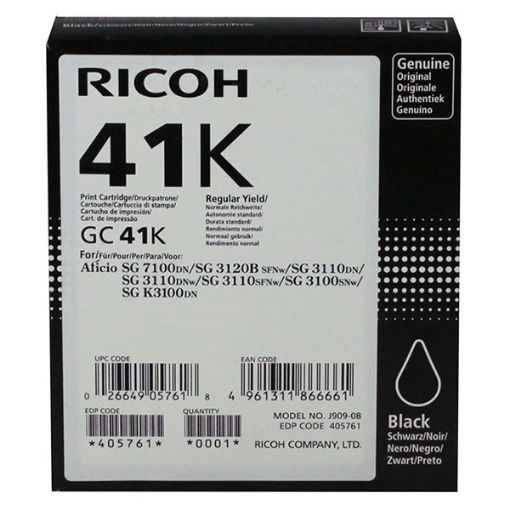 Ricoh 405-761 Black Inkjet Cartridge (2500 Yield)