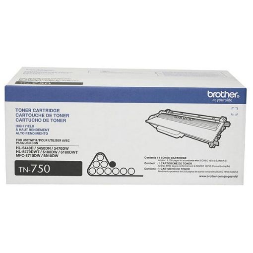 Brother TN-750 High Yield Black Toner Cartridge (8000 Yield)