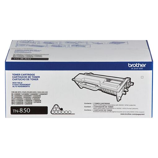 Brother TN-850 (TN-820) High Yield Black Toner Cartridge (8000 Yield)