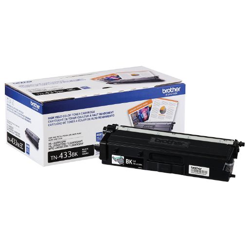 Brother TN-433BK High Yield Black Toner Cartridge (4000 Yield)