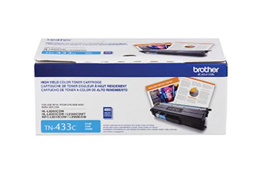 Brother TN-433C High Yield Cyan Toner Cartridge (4500 Yield)