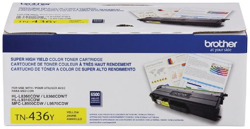 Brother TN-436Y Super High Yield Yellow Toner Cartridge (6500 Yield)