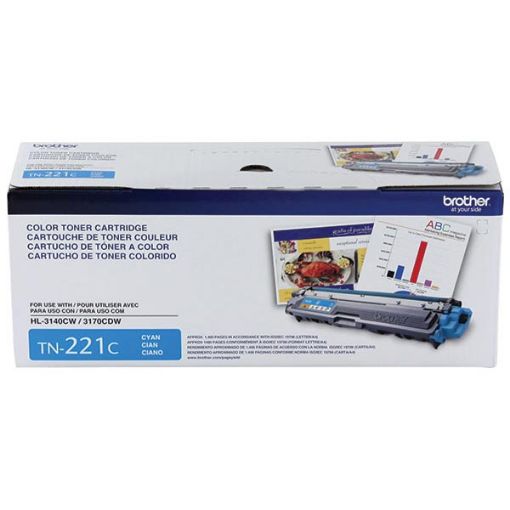Brother TN-221C Cyan Toner Cartridge (1400 Yield)