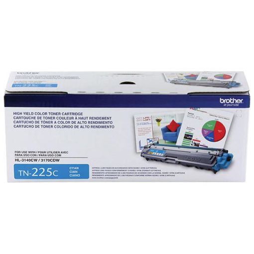 Brother TN-225C High Yield Cyan Toner Cartridge (2200 Yield)