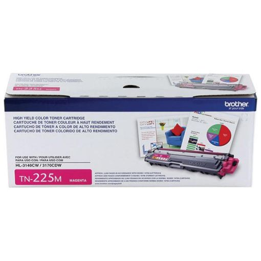 Brother TN-225M High Yield Magenta Toner Cartridge (2200 Yield)