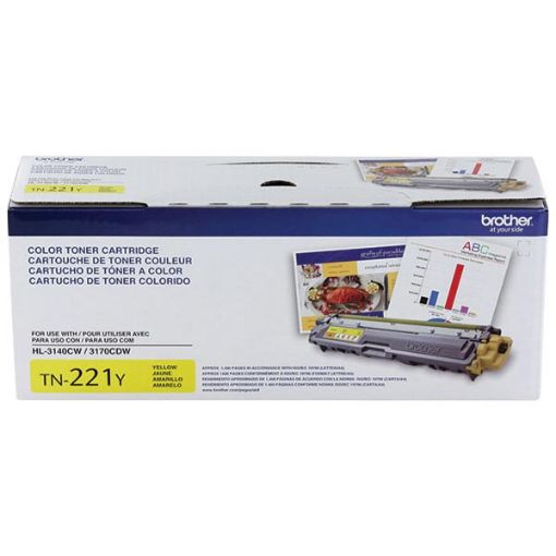 Brother TN-221Y Yellow Toner Cartridge (1400 Yield)