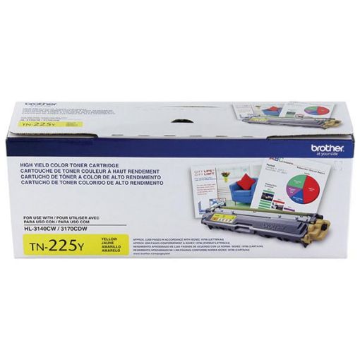 Brother TN-225Y High Yield Yellow Toner Cartridge (2200 Yield)