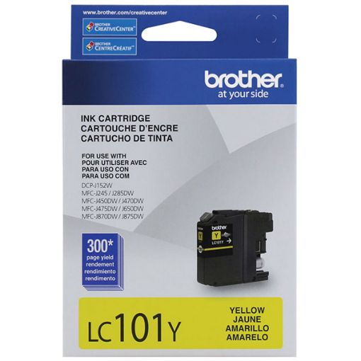 Brother LC101Y High Yield Yellow Inkjet Cartridge (600 Yield)