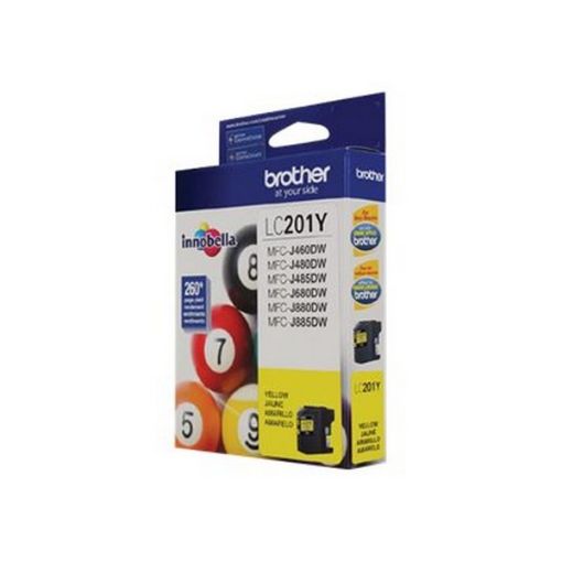 Brother LC201Y Yellow Ink Cartridge (260 Yield)