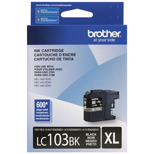 Brother LC103BK High Yield Black InkJet Ink (600 Yield)