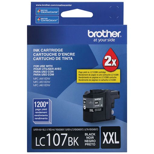 Brother LC107BK Extra High Yield Black Ink Cartridge (1200 Yield)