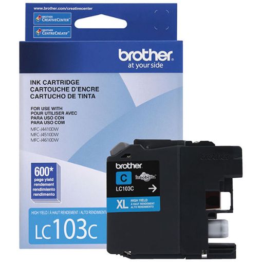 Brother LC103C High Yield Cyan InkJet Ink (600 Yield)