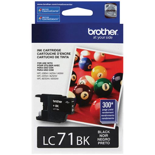 Brother LC71BK Black Ink Cartridge (300 Yield)