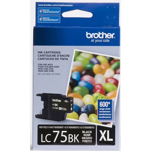 Brother LC75BK High Yield Black Inkjet Cartridge (600 Yield)