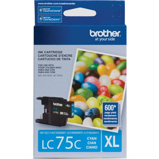 Brother LC75C High Yield Cyan Inkjet Cartridge (600 Yield)