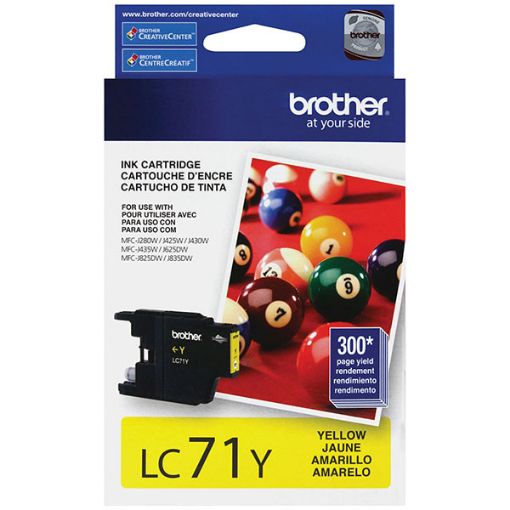 Brother LC71Y Yellow Ink Cartridge (300 Yield)