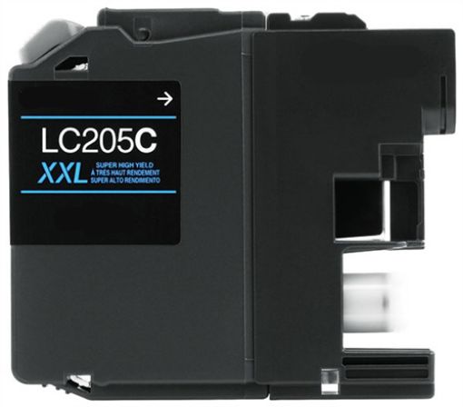Compatible LC205C (LC205CXXLC) Super High Yield Cyan Inkjet Cartridge (1200 Yield) 