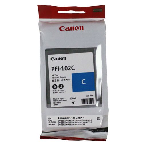 Canon 0896B001 (PFI-102C) Cyan Inkjet Cartridge (130 Yield) 