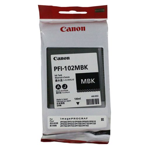 Canon 0894B001 (PFI-102MBk) Matte Black Inkjet Cartridge (130 Yield)