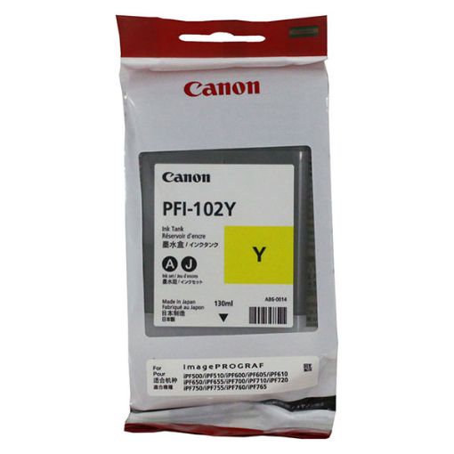 Canon 0898B001 (PFI-102Y) Yellow Inkjet Cartridge (130 Yield) 