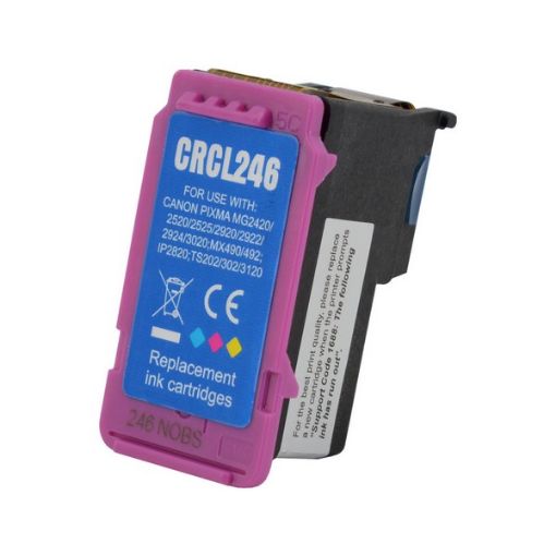 Compatible 8278B005 (CL246XL, PG245XL) Inkjet Cartridges + PAPER (Combo Pack) (600 Yield), With 3 Refill Tank 