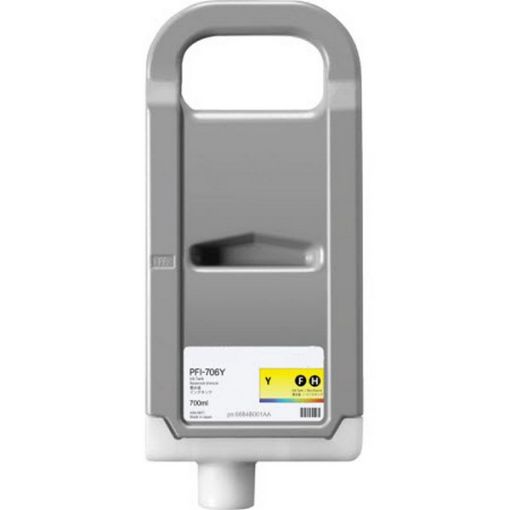 Remanufactured 6684B001AA (PFI-706Y) Yellow Ink Cartridge (700 ml) 
