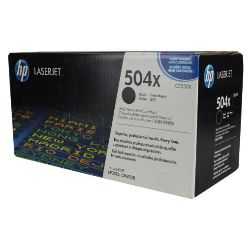 Picture of HP CE250X (HP 504X) High Yield Black Toner Cartridge (11000 Yield)