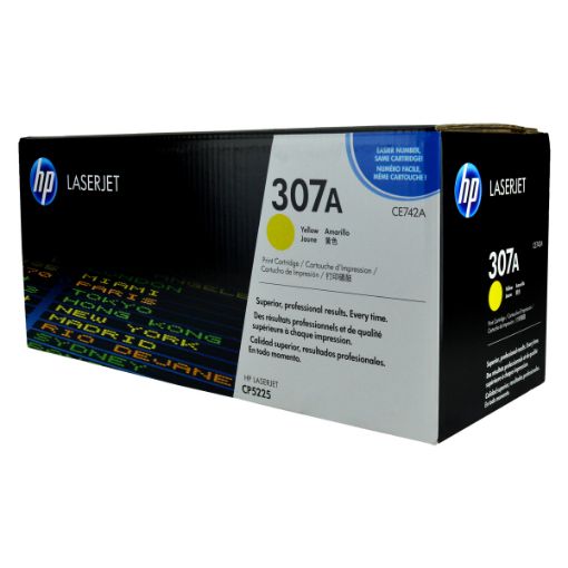 Picture of HP CE742A (HP 307A) Yellow Laser Toner Cartridge (7300 Yield)