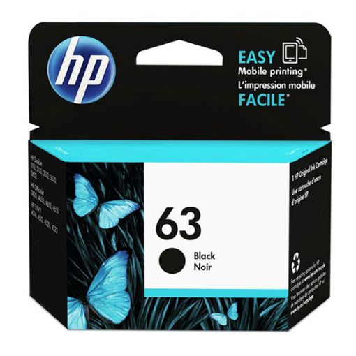 Picture of HP F6U62AN (HP 63) Black Ink Cartridge (190 Yield)