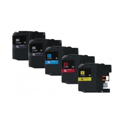 Picture of Compatible Brother LC103 (LC103BK/LC103C/LC103M/LC103Y) Inkjet Color Combo, 2xBlack, Cyan, Magenta, Yellow, 600 High Yield, 5 Cartridge Pack (2K/1C/1M/1Y)