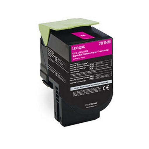 Picture of Lexmark 70C1HM0 (Lexmark #701HM) High Yield Magenta Toner Cartridge (3000 Yield)