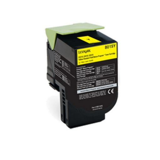 Picture of Lexmark 80C1SY0 Yellow Toner Cartridge (2000 Yield)