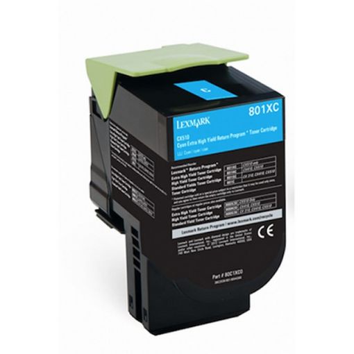 Picture of Lexmark 80C1XC0 Cyan Toner Cartridge (4000 Yield)