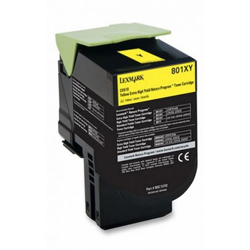 Picture of Lexmark 80C1XY0 Yellow Toner Cartridge (4000 Yield)