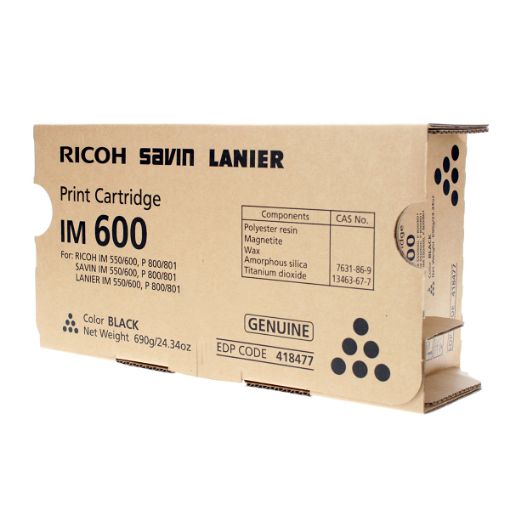 Picture of Ricoh 418477 Black Toner Cartridge (25500 Yield)