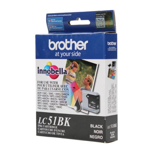 Picture of Brother LC51BK Black Inkjet Cartridge (500 Yield)