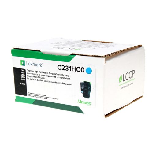 Picture of Lexmark C231HC0 High Yield Cyan Toner Cartridge (2300 Yield)